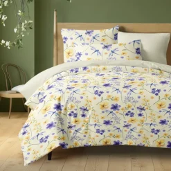 Floral Duvet Cover Full Size Bedding Set Bed Sets Quilt Cover Soft Lightweight Comforter Cover with 2 Pillowcases for Summer Spring