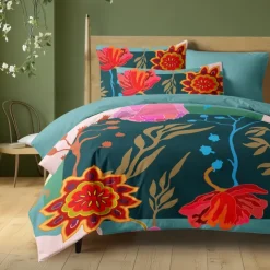 Floral Duvet Cover Full Size Bedding Set Bed Sets Quilt Cover Soft Lightweight Comforter Cover with 2 Pillowcases for Summer Spring