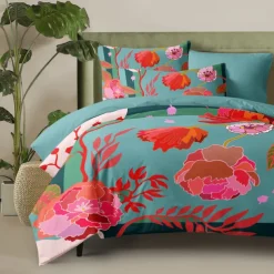 Floral Duvet Cover Full Size Bedding Set Bed Sets Quilt Cover Soft Lightweight Comforter Cover with 2 Pillowcases for Summer Spring