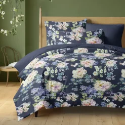Floral Duvet Cover Set 100% Cotton Soft and Breathable Bedding Featuring Colorful Flowers Lightweight and Durable Quilt Cover Comfortable for All Seasons Easy to Care