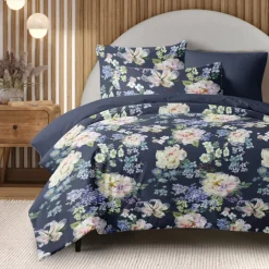 Floral Duvet Cover Set 100% Cotton Soft and Breathable Bedding Featuring Colorful Flowers Lightweight and Durable Quilt Cover Comfortable for All Seasons Easy to Care