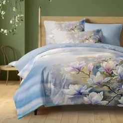 Floral Duvet Cover Set 100% Cotton Soft and Breathable Bedding Featuring Colorful Flowers Lightweight and Durable Quilt Cover Comfortable for All Seasons Easy to Care