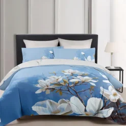 Floral Duvet Cover Set Comforter Set,printed Comforter Cover Cotton Bedding Sets With Envelope Pillowcase, Room Decor King Queen Duvet Cover