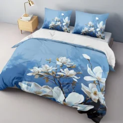 Floral Duvet Cover Set Comforter Set,printed Comforter Cover Cotton Bedding Sets With Envelope Pillowcase, Room Decor King Queen Duvet Cover