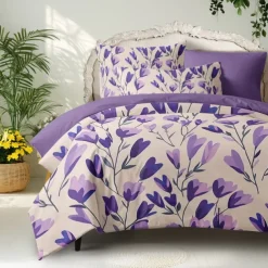 Floral Duvet Cover Set Cotton Tropical Plants Pattern Set Soft 3-Piece Luxury Bedding Set Mother's Day Gift Home Decor Twin Full King Queen Size Duvet Cover
