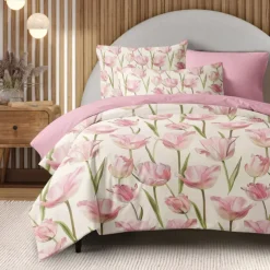 Floral Duvet Cover Set Cotton Tropical Plants Pattern Set Soft 3-Piece Luxury Bedding Set Mother's Day Gift Home Decor Twin Full King Queen Size Duvet Cover