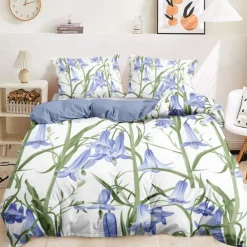 Floral Duvet Cover Set Cotton Tropical Plants Pattern Set Soft 3-Piece Luxury Bedding Set Mother's Day Gift Home Decor Twin Full King Queen Size Duvet Cover