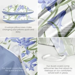 Floral Duvet Cover Set Cotton Tropical Plants Pattern Set Soft 3-Piece Luxury Bedding Set Mother's Day Gift Home Decor Twin Full King Queen Size Duvet Cover