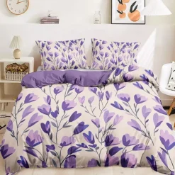Floral Duvet Cover Set Cotton Tropical Plants Pattern Set Soft 3-Piece Luxury Bedding Set Mother's Day Gift Home Decor Twin Full King Queen Size Duvet Cover