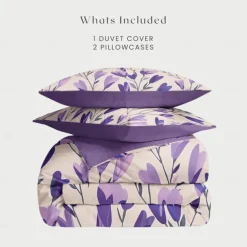 Floral Duvet Cover Set Cotton Tropical Plants Pattern Set Soft 3-Piece Luxury Bedding Set Mother's Day Gift Home Decor Twin Full King Queen Size Duvet Cover