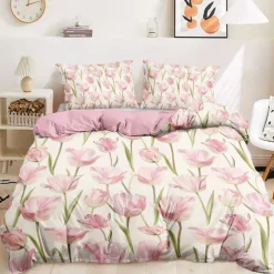 Floral Duvet Cover Set Cotton Tropical Plants Pattern Set Soft 3-Piece Luxury Bedding Set Mother's Day Gift Home Decor Twin Full King Queen Size Duvet Cover