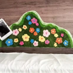 Floral Irregular Velvet Doormat Kitchen Mat Floor Mat Non-Slip Area Rug Oil Proof Rug Indoor Outdoor Mat Bedroom Decor Bathroom Mat Entrance Rug