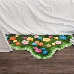 Floral Irregular Velvet Doormat Kitchen Mat Floor Mat Non-Slip Area Rug Oil Proof Rug Indoor Outdoor Mat Bedroom Decor Bathroom Mat Entrance Rug