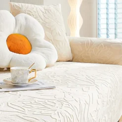 Floral Jacquard Sofa Cover Stretch Slipcovers Soft Durable Couch Cover 1 Piece Spandex Fabric Washable Furniture Protector fit Armchair Seat/Loveseat/Sofa/XL Sofa/L Shape Sofa