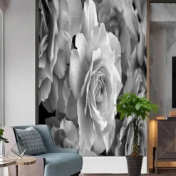 Floral Landscape Traditional Chinese Painting Home Decoration Comtemporary Floral Wall Covering, Canvas PVC / Vinyl Material Adhesive required Mural, Room Wallcovering