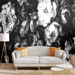 Floral Landscape Traditional Chinese Painting Home Decoration Comtemporary Floral Wall Covering, Canvas PVC / Vinyl Material Adhesive required Mural, Room Wallcovering