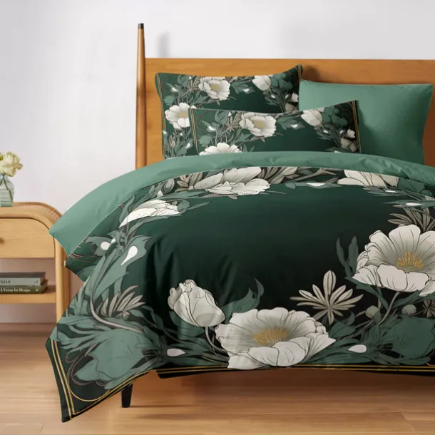 Floral Pattern Duvet Cover Set King Queen Size Comforter Set,Printed Comforter Cover Cotton Bedding Sets With Envelope Pillowcase, Room Decor