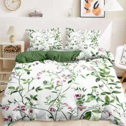 Floral Pattern Duvet Cover Set Set Soft 3-Piece Luxury Cotton Bedding Set Home Decor Gift Twin Full King Queen Size Duvet Cover