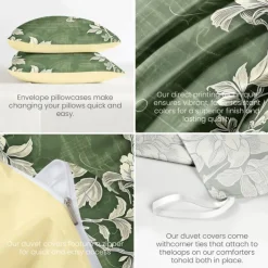 Floral Pattern Duvet Cover Set Comforter Set Soft 3-Piece Luxury Cotton Bedding Set Home Decor Gift King Queen Full Sizehree Piece Set