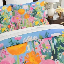 Floral Pattern Duvet Cover Set Set Soft 3-Piece Luxury Cotton Bedding Set Home Decor Gift King Queen Duvet Cover