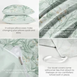 Floral Pattern Duvet Cover Full Size Bedding Set Bed Sets Quilt Cover Soft Lightweight Comforter Cover with 2 Pillowcases for Summer Spring