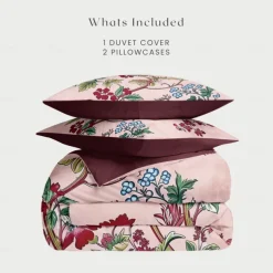 Floral Pattern Duvet Cover Set Set Soft 3-Piece Luxury Cotton Bedding Set Home Decor Gift King Queen Duvet Cover