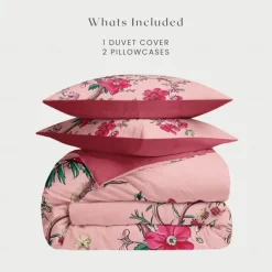 Floral Pattern Duvet Cover Set Set Soft 3-Piece Luxury Cotton Bedding Set Home Decor Gift King Queen Duvet Cover