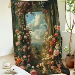 Floral Pattern Throws Blanket Flannel Throw Blankets Warm All Seasons Gifts Big Blanket