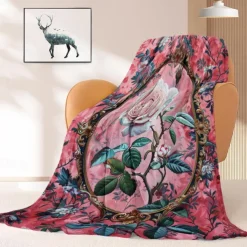 Floral Pattern Throws Blanket Flannel Throw Blankets Warm All Seasons Gifts Big Blanket