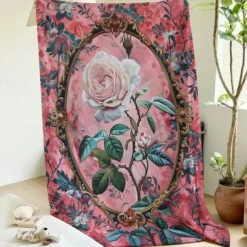Floral Pattern Throws Blanket Flannel Throw Blankets Warm All Seasons Gifts Big Blanket