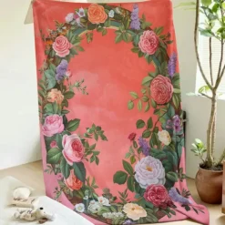 Floral Pattern Throws Blanket Flannel Throw Blankets Warm All Seasons Gifts Big Blanket
