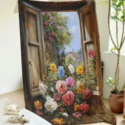 Floral Pattern Throws Blanket Flannel Throw Blankets Warm All Seasons Gifts Big Blanket