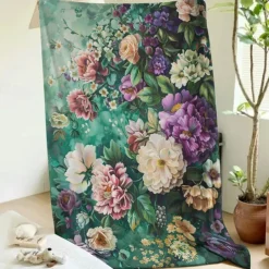 Floral Pattern Throws Blanket Flannel Throw Blankets Warm All Seasons Gifts Big Blanket