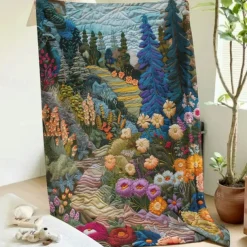 Floral Pattern Throws Blanket Flannel Throw Blankets Warm All Seasons Gifts Big Blanket