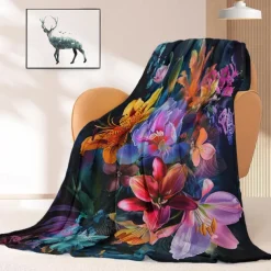 Floral Pattern Throws Blanket Flannel Throw Blankets Warm All Seasons Gifts Big Blanket