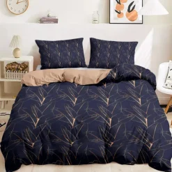 Floral Plant Duvet Cover Full Size Bedding Set Bed Sets Quilt Cover Soft Lightweight Comforter Cover with 2 Pillowcases for Summer Spring