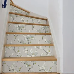 Floral Plants Wallpaper Peel and Stick Wall Sticker Removable Pvc/Vinyl Self Adhesive 17.7''x118'' (45cmx300cm)