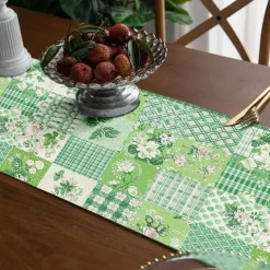 Floral Print Country Style Table Runner, Kitchen Dining Table Decor, Print Decor Table Runners for Indoor Outdoor Home Farmhouse Holiday Wedding Birthday Party Decoration