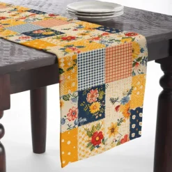 Floral Print Country Style Table Runner, Kitchen Dining Table Decor, Print Decor Table Runners for Indoor Outdoor Home Farmhouse Holiday Wedding Birthday Party Decoration
