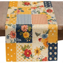 Floral Print Country Style Table Runner, Kitchen Dining Table Decor, Print Decor Table Runners for Indoor Outdoor Home Farmhouse Holiday Wedding Birthday Party Decoration