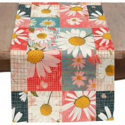 Floral Print Country Style Table Runner, Kitchen Dining Table Decor, Print Decor Table Runners for Indoor Outdoor Home Farmhouse Holiday Wedding Birthday Party Decoration