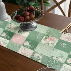 Floral Print Country Style Table Runner, Kitchen Dining Table Decor, Print Decor Table Runners for Indoor Outdoor Home Farmhouse Holiday Wedding Birthday Party Decoration