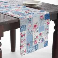 Floral Print Country Style Table Runner, Kitchen Dining Table Decor, Print Decor Table Runners for Indoor Outdoor Home Farmhouse Holiday Wedding Birthday Party Decoration