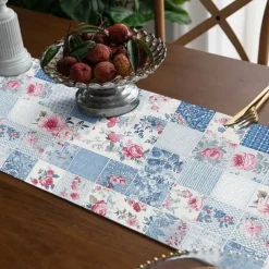 Floral Print Country Style Table Runner, Kitchen Dining Table Decor, Print Decor Table Runners for Indoor Outdoor Home Farmhouse Holiday Wedding Birthday Party Decoration
