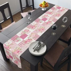 Floral Print Country Style Table Runner, Kitchen Dining Table Decor, Print Decor Table Runners for Indoor Outdoor Home Farmhouse Holiday Wedding Birthday Party Decoration