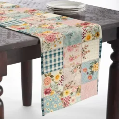 Floral Print Country Style Table Runner, Kitchen Dining Table Decor, Print Decor Table Runners for Indoor Outdoor Home Farmhouse Holiday Wedding Birthday Party Decoration