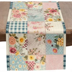 Floral Print Country Style Table Runner, Kitchen Dining Table Decor, Print Decor Table Runners for Indoor Outdoor Home Farmhouse Holiday Wedding Birthday Party Decoration