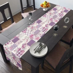 Floral Print Country Style Table Runner, Kitchen Dining Table Decor, Print Decor Table Runners for Indoor Outdoor Home Farmhouse Holiday Wedding Birthday Party Decoration