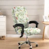 Floral Printed Office Chair Cover High Back Dining Chair Cover Stylish and Stretchy Slipcover Durable Furniture Protector for a Comfortable and Elegant Workspace Decor