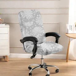 Floral Printed Office Chair Cover High Back Dining Chair Cover Stylish and Stretchy Slipcover Durable Furniture Protector for a Comfortable and Elegant Workspace Decor
